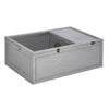 37" L Wooden Tortoise House Turtle Terrarium/ Small Reptile Enclosure with Two Room Design, Grey