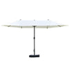 Patio Umbrella 15' Steel Rectangular Outdoor Double Sided Market with base, UV Sun Protection & Easy Crank for Deck Pool Patio, Beige