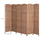 6' Tall Wicker Weave 6 Panel Room Divider Wall Divider, Natural Wood