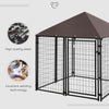 Lockable Dog House Kennel with Water-resistant Roof for Small and Medium Sized Pets, 4.6' x 4.6' x 5'