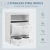 Pet Feeder Station, Dog and Cat Food Storage Feeding Station, Food Cabinet Pet Storage Organizer, White