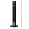 38" Tower Fan Cooling for Bedroom with 3 Speeds, 12H Timer, 70Â°  Oscillating, LED Panel, and Remote Control, Black