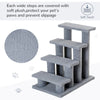 Pet Stairs 25" 4-Step Multi-Level Carpeted Cat Scratching Tree Kitty Activity Center Post Tower Condo Pet Stairs Furniture With Toy Grey