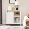 Buffet Cabinet, Farmhouse Sideboard, Bar Cabinet with Adjustable Shelf, Sliding Barn Door for Kitchen, White