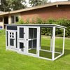 63" Chicken Coop Wooden Chicken House Rabbit Hutch Poultry Cage Hen Pen Backyard PC Roof with Run Box