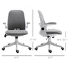 Linen-Touch Fabric Office Desk Chair Swivel Task Chair with Adjustable Lumbar Support, Height and Flip-up Padded Arms, Grey