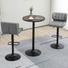 Bistro Table, Bar Height Table with Weathered Wood Top, Steel Frame, Round Bar Table for Home Bar, Kitchen, Dining Room, Brown/Black
