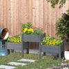 73" x 18" x 32" 3 Tier Raised Garden Bed w/ Three Elevated Planter Box, Freestanding Wooden Plant Stand for Herb and Flowers, Grey