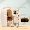 Portable Beauty Fridge, Professional Skincare Fridge with LED Lighting, Timer and 2 Doors, 12L Cooler and Warmer for Beauty, Makeup, White
