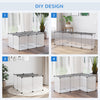 Small Animal Playpen C&C Cage Transparent Customizable Fence with Door for Guinea Pigs, Chinchilla, 14 x 18 in