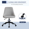 Mid-Back Office Chair, Velvet Fabric Swivel Scallop Shape Computer Desk Chair for Home Office or Bedroom, Grey
