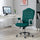 Velvet Office Chair Desk Chair with 360 Degree Swivel Wheels Adjustable Height Tilt Function Dark Green