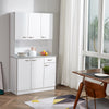 71" Freestanding Buffet with Hutch, Kitchen Storage Cabinets, Pantry with 6 Doors, 3 Adjustable Shelves, and Drawer for Living Room, White