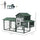 84" Wooden Chicken House, Chicken Coop Poultry Hen Cage with Covered Big Run, Nesting Box, and Perches, Green