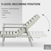 Outdoor Lounge Chair, Aluminum Recliners Tanning Chair with 5-Level Adjustable Backrest, Slatted HDPE Seat and Backrest Perfect for Outdoor Use, Light Gray