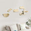 Cat Wall Shelves, with Hammock, Scratching Post, Steps, Platforms, Beige