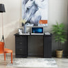 47" Modern Home Office Computer Workstation Desk with 3-Tier Shelves 3 Storage Drawers - Black