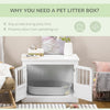 Cat Litter Box Enclosure with Magnetic Doors, Cat Washroom Nightstand with Large Top, Hidden Litter Box Side Table with Latches, White