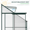 Walk-In Garden Greenhouse Aluminum Polycarbonate with Roof Vent for Plants Herbs Vegetables 6' x 4' x 7' Green