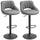 Modern Bar Stools Set of 2 Swivel Bar Height Barstools Chairs with Adjustable Height, Round Heavy Metal Base, and Footrest, Grey