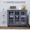 Modern Kitchen Sideboard, Buffet Cabinet with 2 Storage Cupboard, Glass Doors, Round Legs for Living Room, Bedroom, Grey