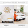 44" Tufted Faux Leather Ottoman Storage Bench with Shoe Rack - White