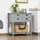 Sideboard Buffet Cabinet, Storage Serving Console Table with 4 Drawers and Slatted Bottom Shelf for Kitchen, Living Room, Grey