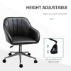 Mid-Back Office Chair PU Leather Swivel Task Armchair with Tub Shape Design for Living Room Home, Black