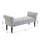 52" Linen Upholstered Accent Ottoman Bench With Armrests, Light Grey