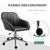 Mid-Back Office Chair PU Leather Swivel Task Armchair with Tub Shape Design for Living Room Home, Black