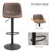 Swivel Bar Stools Set of 2 Bar Chairs Adjustable Height Barstools Padded with Back for Kitchen, Counter, and Home Bar, Brown