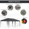 10' x 19' Extra Large Pop Up Canopy, Outdoor Party Tent with Folding Steel Frame, Carrying Bag for Catering, Events, Backyard BBQ, Black