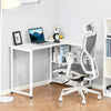 L-Shaped Computer Desk Home Office Corner Desk Study Workstation Table with with Wide Desktop, 2 Side Shelves, Steel Frame, White