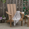 Outdoor HDPE Adirondack Chair, Plastic Deck Lounger with High Back and Wide Seat, Brown
