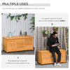 75 Gallon Wooden Deck Box, Outdoor Storage Container with Aerating Gap & Weather-Fighting Finish, Yellow