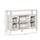 Retro Sideboard Buffet Cabinet with Storage Shelves, 2 Framed Glass Doors and Anti-Topple, White