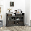 Modern Sideboard with Shelves, Buffet Cabinet with Storage Cabinets, Adjustable Shelf, Sliding Doors for Living Room, Kitchen, Dark Grey