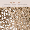20.5" Rattan Cat Bed, Elevated Wicker Kitten House Round Condo with Cushion, Natural