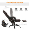 High Back Massage Office Desk Chair with 6-Point Vibrating Pillow, Computer Recliner Chair with Adjustable Lumbar Support, Brown
