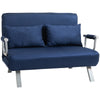 Sleeper Chair Bed, Convertible Sofa Bed with 5 Position Adjustable Backrest, Armchair Sleeper with Pillows, Leisure Lounge Couch, Blue
