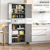 72" Traditional Kitchen Pantry Cabinet Cupboard Freestanding Pantry Cabinet with Doors and 3 Adjustable Shelves, Grey