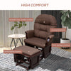 Nursery Glider Rocking Chair with Ottoman, Thick Padded Cushion Seating and Wood Base, Brown