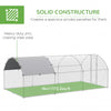 Galvanized Large Metal Chicken Coop Cage Walk-in Enclosure Poultry Hen Run House Playpen Rabbit Hutch with Cover for Outdoor Backyard, Silver