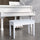 Traditional Country Birchwood Faux Leather Padded 2 Person Piano Bench, White