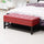 44" Tufted Faux Leather Ottoman Storage Bench with Shoe Rack- Crimson Red