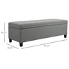 50" Storage Ottoman Bench, Upholstered Ottoman Foot Rest with Linen Fabric and Soft Close Lid for Entryway, Gray