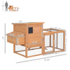 Chicken Coop 75" Wooden Hen House Backyard Chicken Coop with Outdoor Run and Nesting Box - Natural Wood