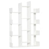 Tree Bookshelf, Modern Freestanding Bookcase with 13 Open Shelves, Display Unit for Living Room, Study, or Office, White