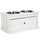 Elevated Dog Bowls for Large Dogs, Raised Pet Feeding Station with 2 Stainless Steel Bowls, Storage Drawer, Wood Stand for Cats, White
