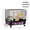 2-Tier Hamster Cage, Small Animal Habitat for Rats, Gerbils, Mesh Wire Ventilated Enclosure with Exercise Wheel, Water Bottle, and Food Dishes